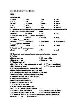 Bài tập Anh văn 7